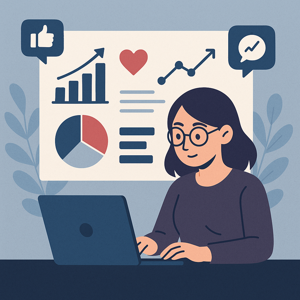 AI analyzing social media data for content strategy
