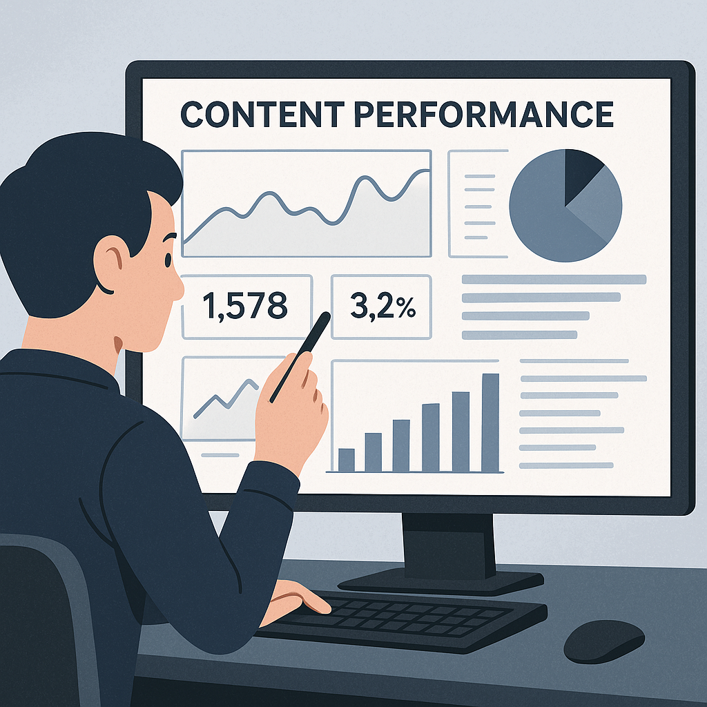 AI analyzing content performance data