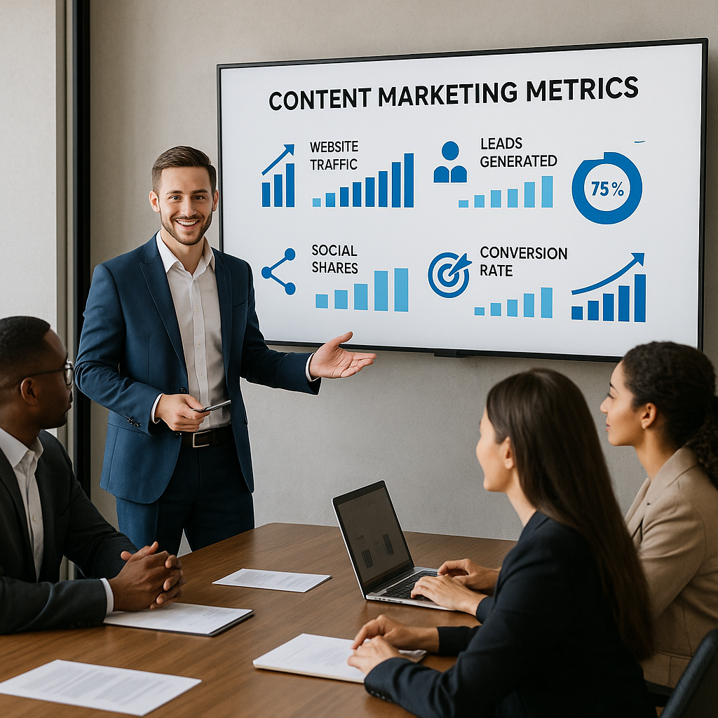 Presentation of successful content marketing metrics