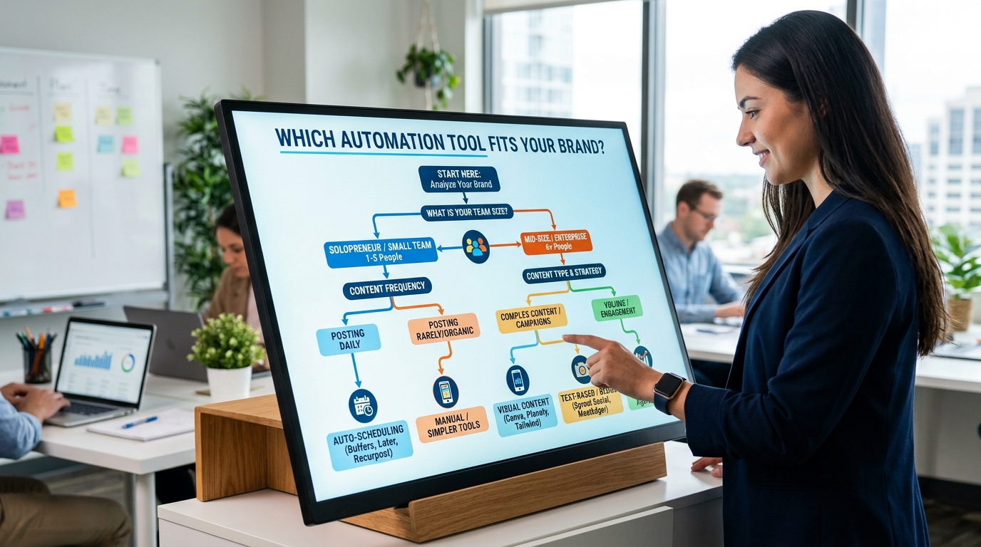 A visual decision flowchart for selecting the right social media management software