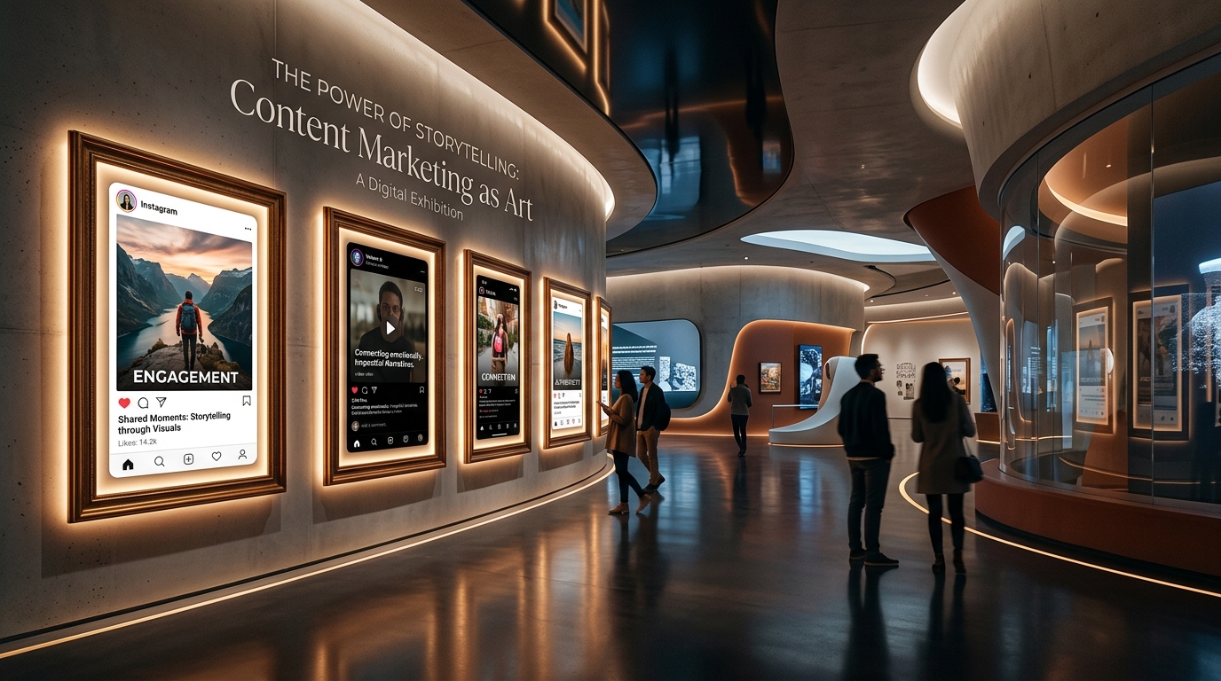 Visualizing content curation as an art gallery