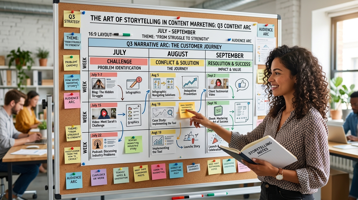 Planning a cohesive story arc across a monthly content calendar