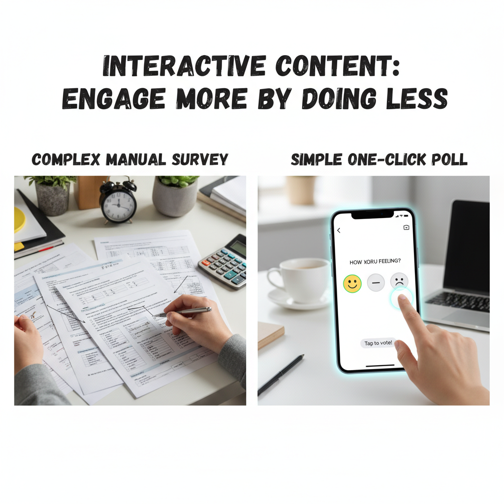 Comparison of effort between manual surveys and interactive content polls