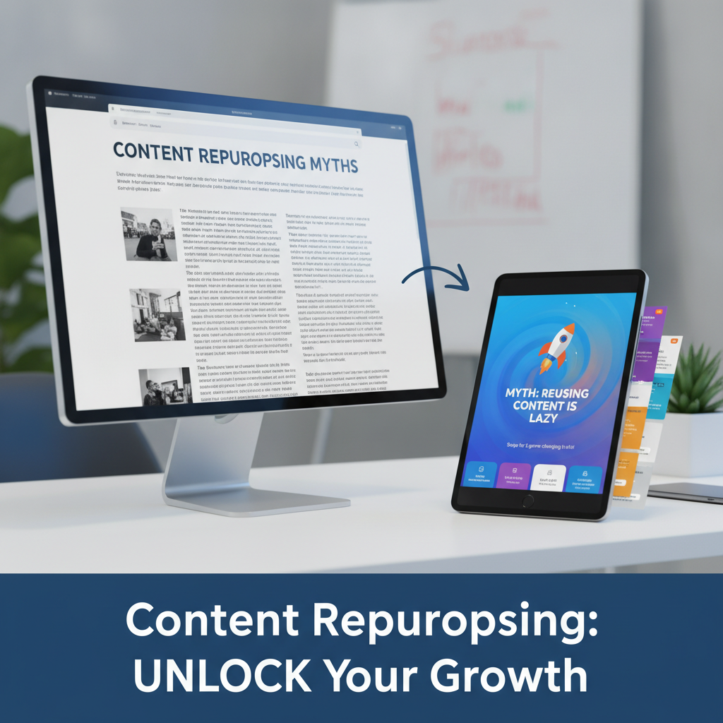 Visual difference between original blog content and adapted social media graphics