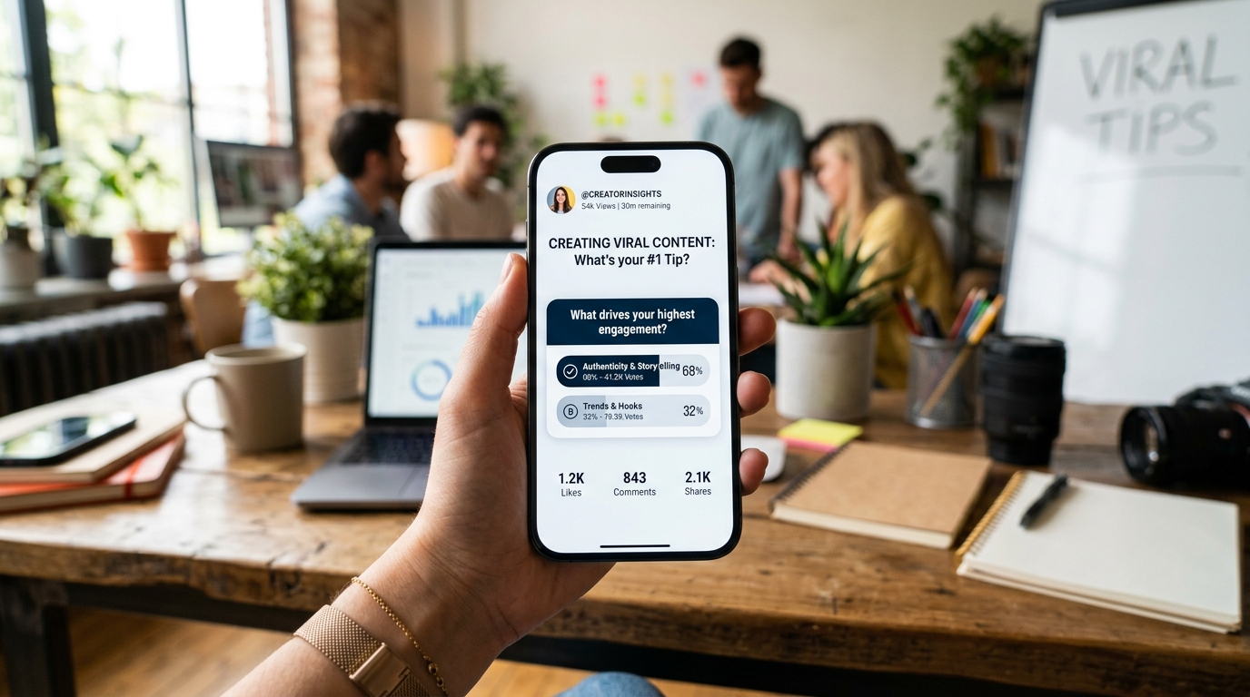 An interactive poll generating audience participation