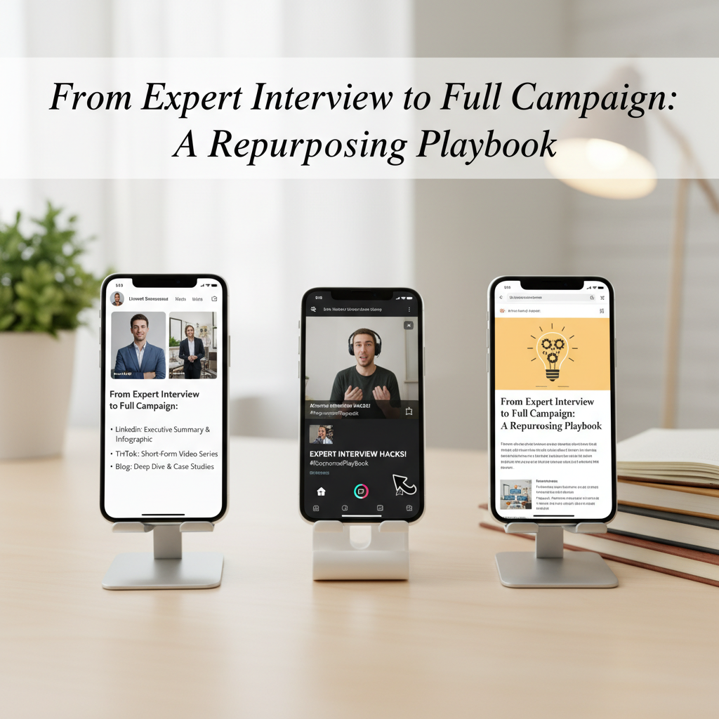 The same content concept formatted natively for three different social platforms