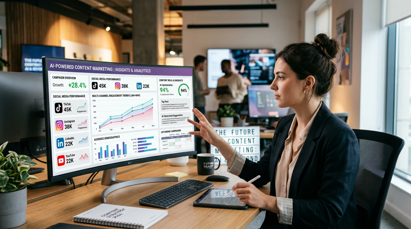 Data analytics dashboard for social media marketing
