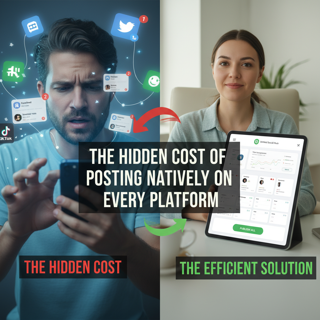 Comparison of manual social media posting versus a centralized system