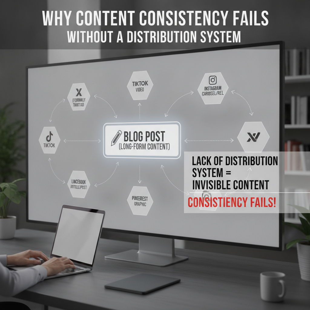 Content repurposing flowchart demonstrating omnichannel distribution