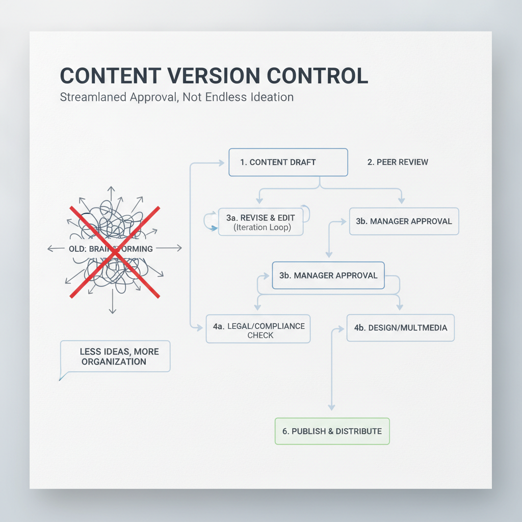 Diagram of a content marketing version control workflow