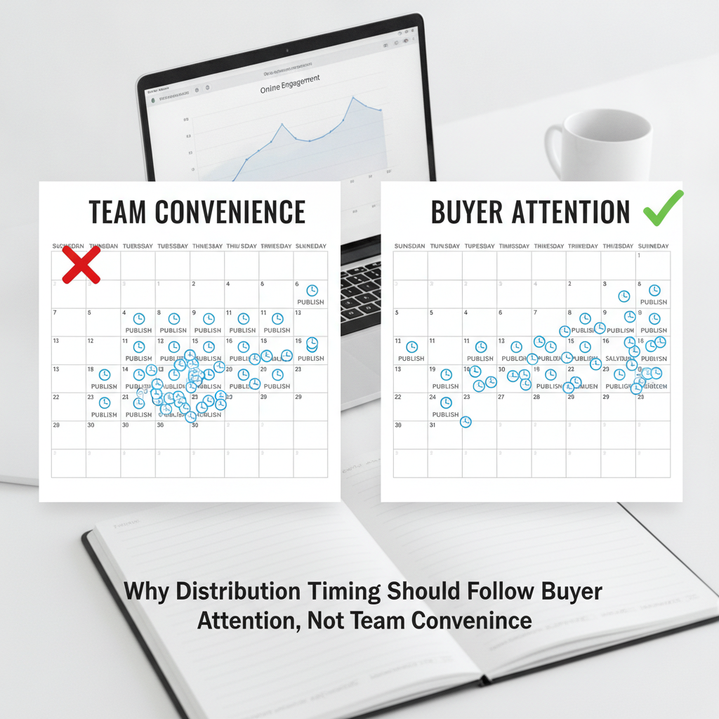 Comparison chart of a traditional team content calendar versus an audience-focused content calendar