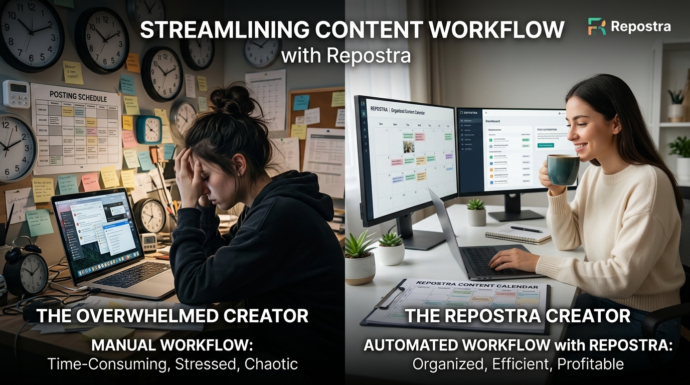 Content creator burnout versus an organized workflow