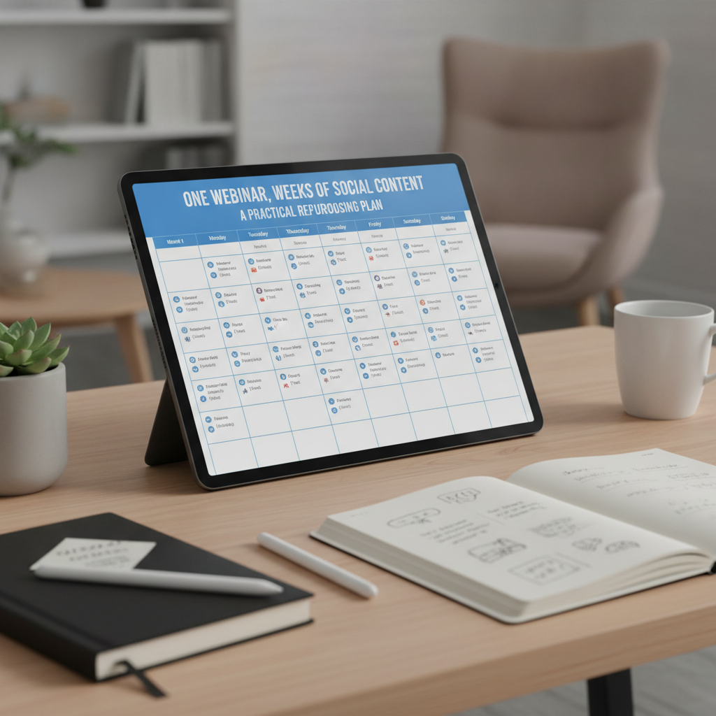 Four-week content calendar for repurposed digital assets