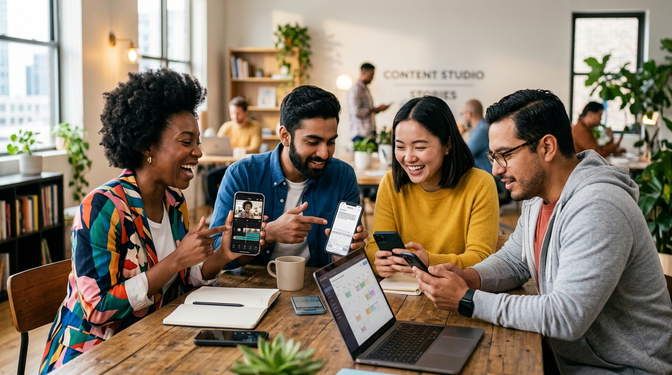 Community engaging in participatory storytelling