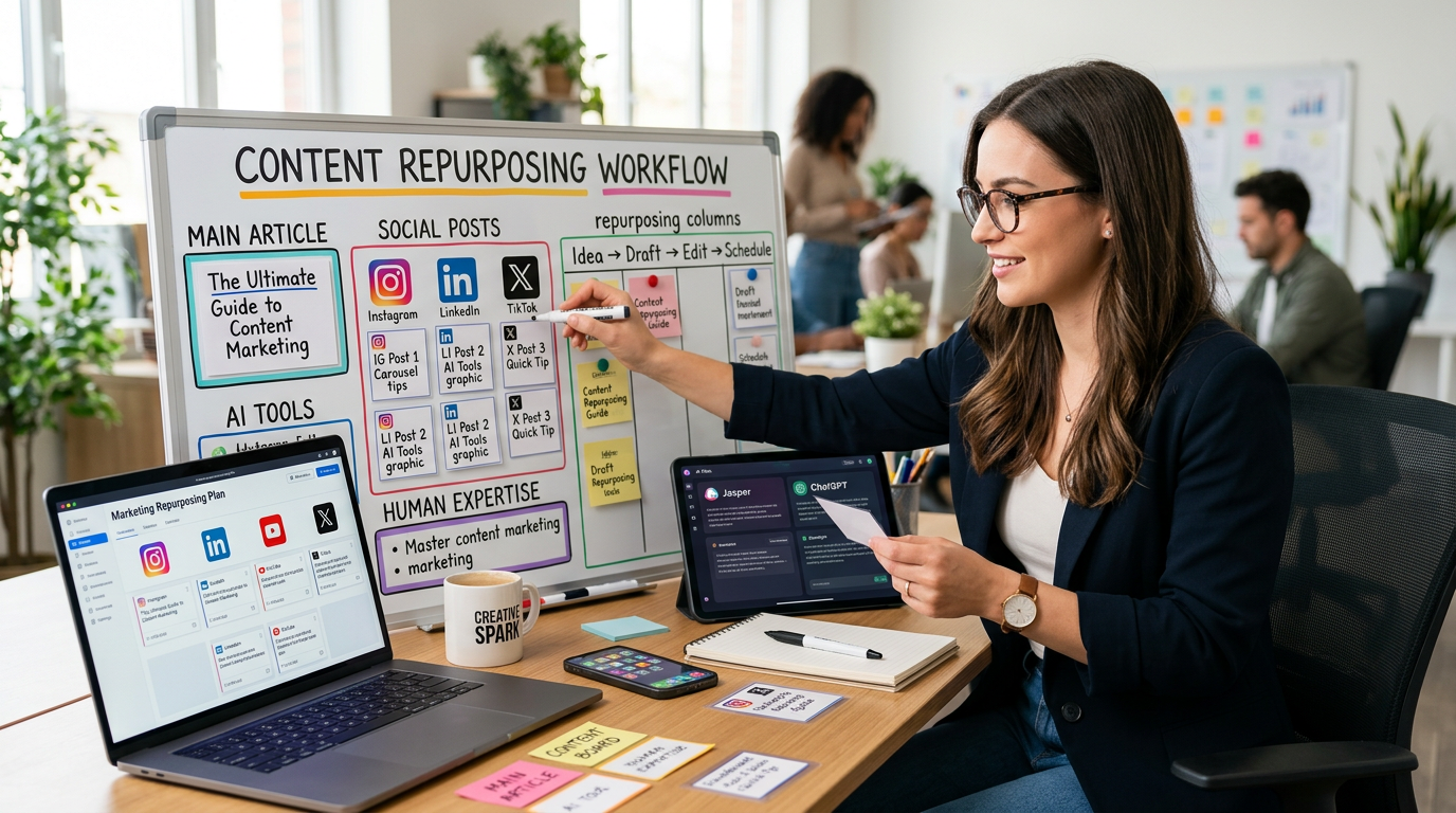 Marketer planning a visual content strategy