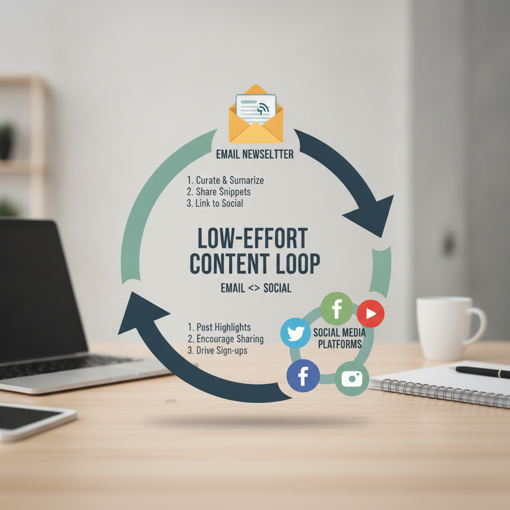 Diagram of the newsletter to social media content loop
