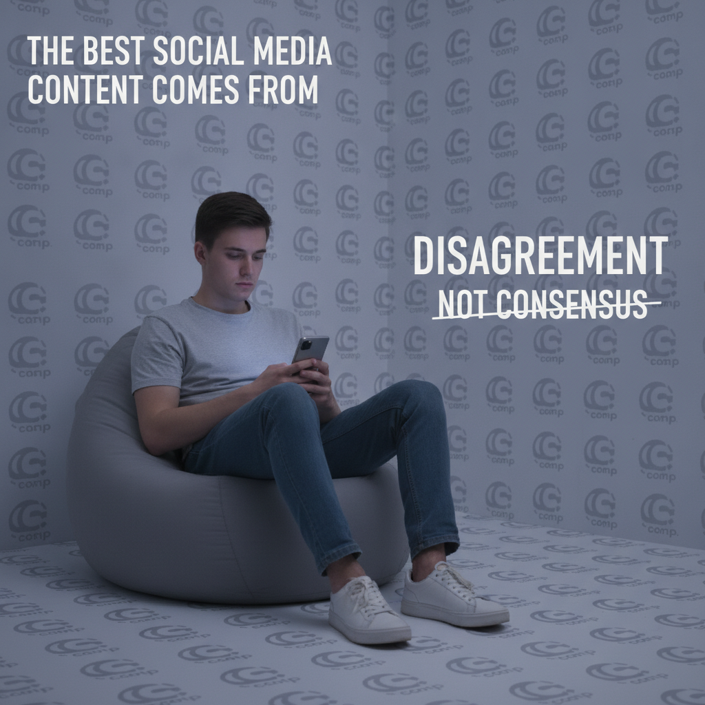 A user experiencing the blandness trap on social media feeds