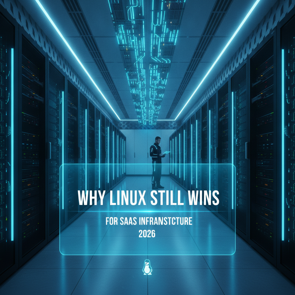 Data center racks representing Linux cloud infrastructure