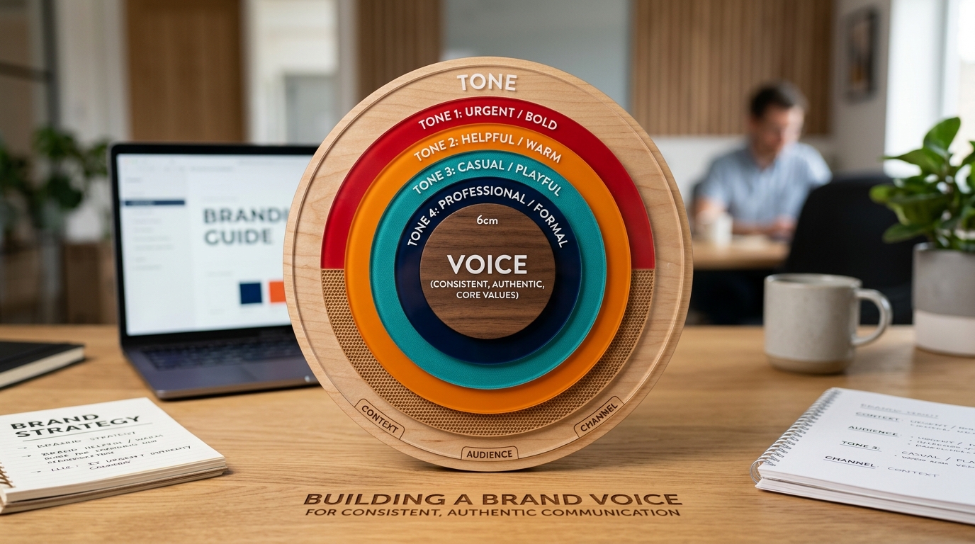 Diagram illustrating the difference between voice and tone