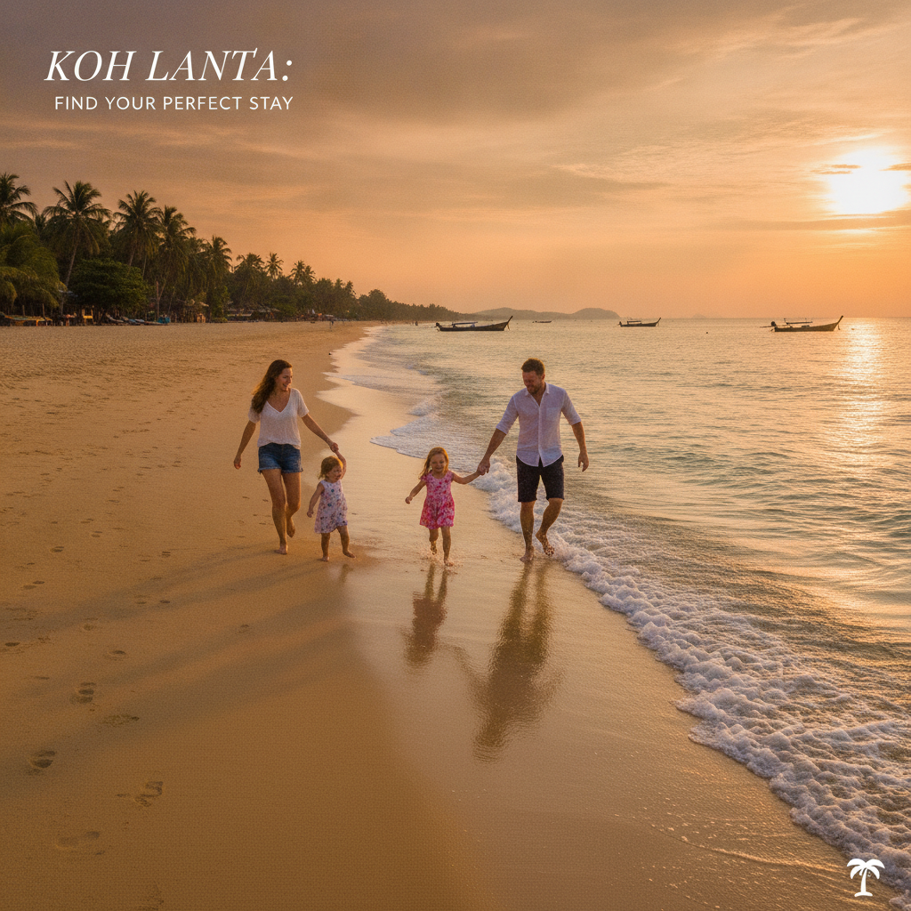 Children building sandcastles at Klong Dao beach in Koh Lanta
