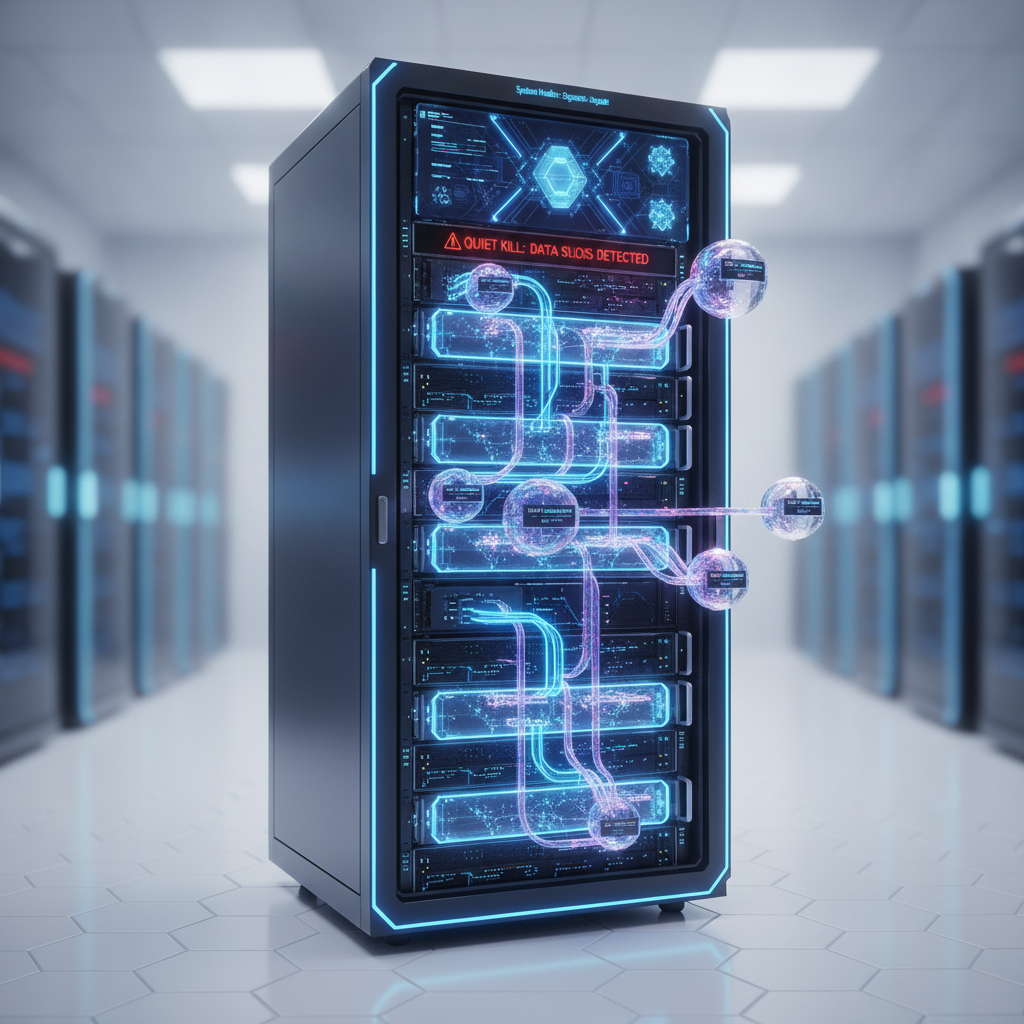 Modern AI-native infrastructure with glowing data streams