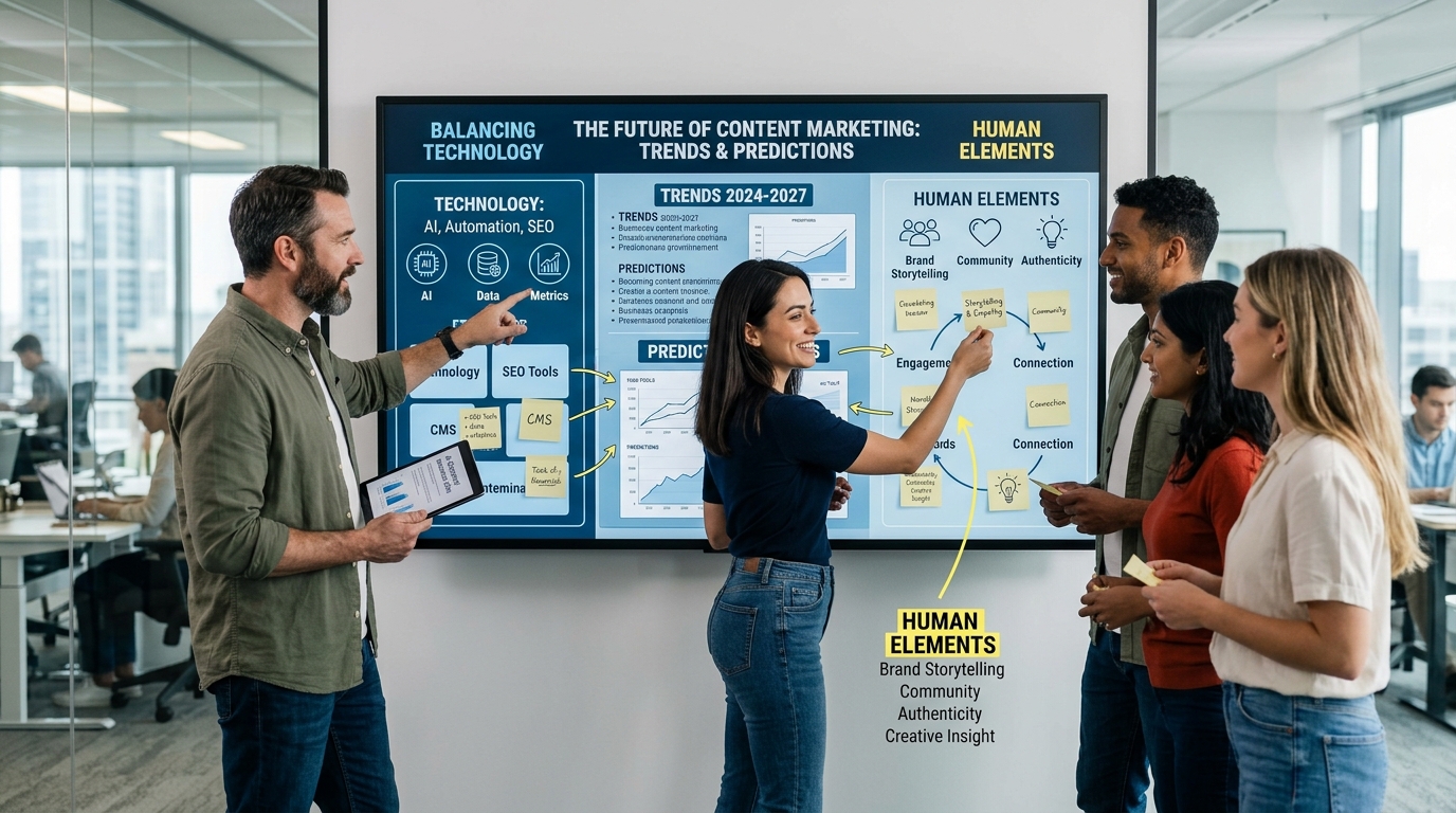 Marketing team planning a balanced strategy