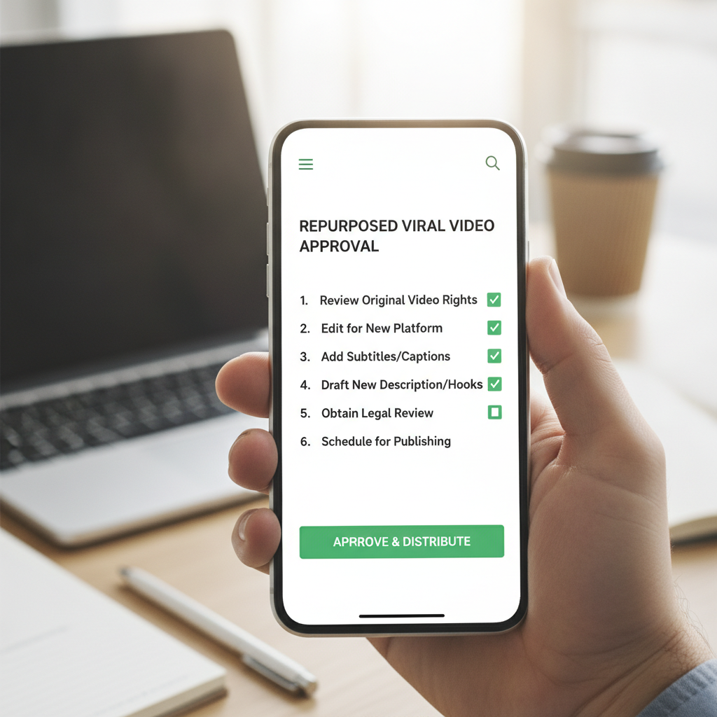 Template based approval checklist for repurposed content